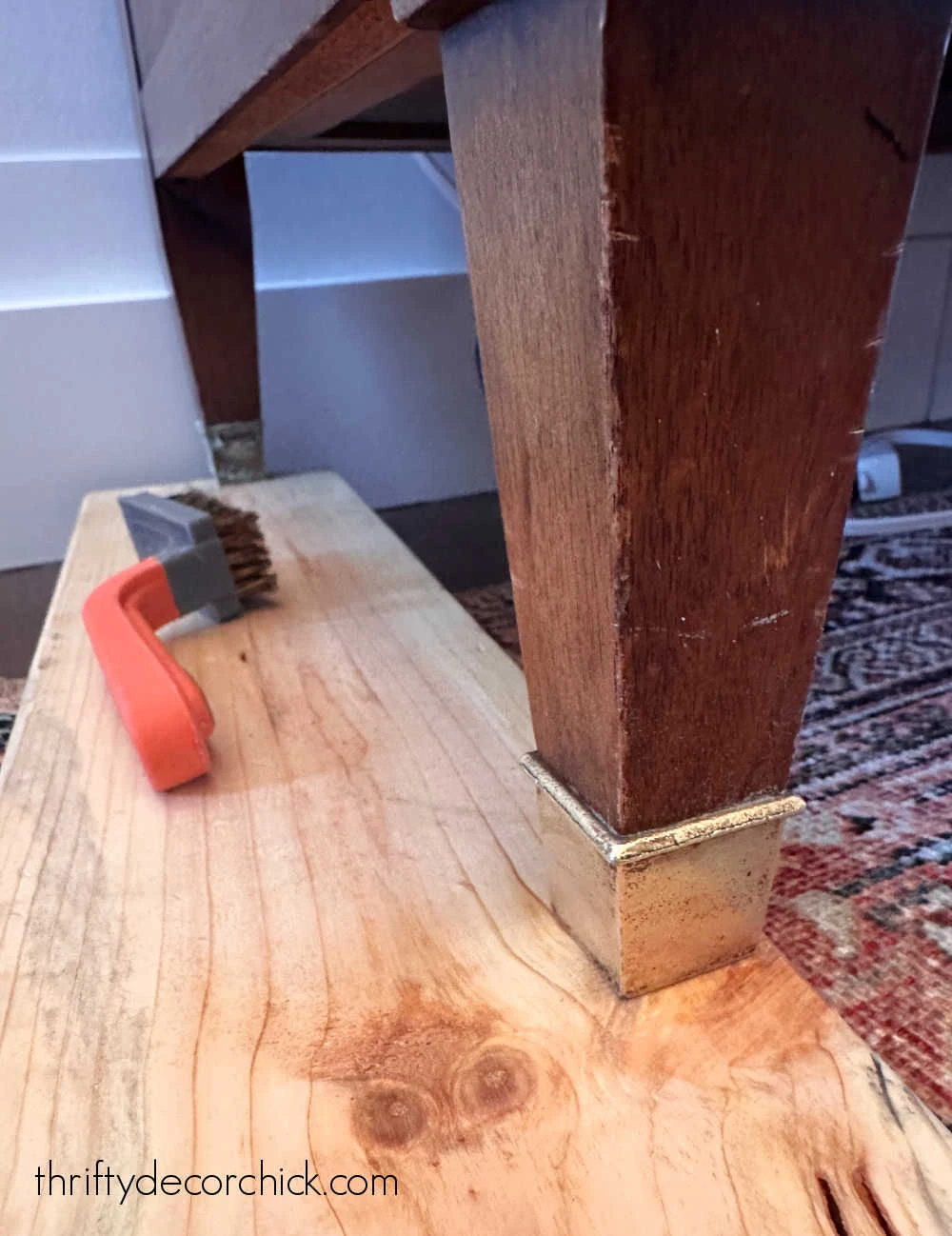 brass feet on dresser